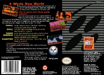 Lemmings 2 - The Tribes (USA) box cover back